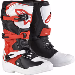 Alpinestars Tech 3S Bottes de motocross pour jeunes, noir-blanc-rouge, taille 35 36