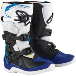 Alpinestars Tech 3S Bottes de motocross pour jeunes, noir-blanc-bleu, taille 35 36