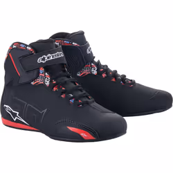 Alpinestars FQ20 Sektor Chaussures de moto, noir-rouge, taille 48 pour Hommes