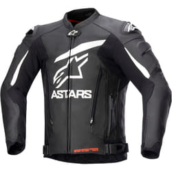Alpinestars GP Plus V4 Veste en cuir de moto, noir-blanc, taille 58 pour Hommes