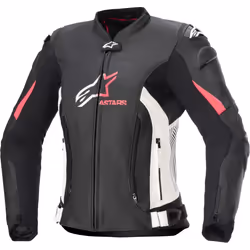 Alpinestars Stella GP Plus R V4 Femmes Moto Cuir/Textile, noir-blanc-rose, taille 46
