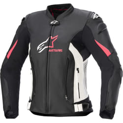 Alpinestars Stella GP Plus R V4 Femmes Moto Cuir/Textile, noir-blanc-rose, taille 46