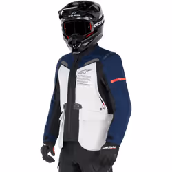 Alpinestars ST-7 2L Gore-Tex Veste textile de moto imperméable, gris-bleu, taille M pour Hommes