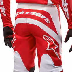 Alpinestars Fluid Lurv Pantalon de motocross, blanc-rouge, taille 32 pour Hommes