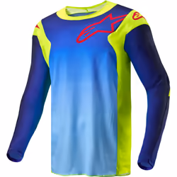 Alpinestars Racer Hoen Maillot de motocross, bleu-jaune, taille XL pour Hommes