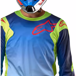 Alpinestars Racer Hoen Maillot de motocross, bleu-jaune, taille XL pour Hommes