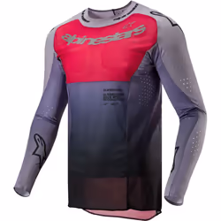 Alpinestars Supertech Dade Maillot de motocross, rouge-pourpre, taille XL