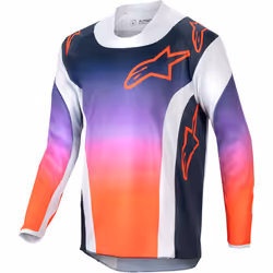 Alpinestars Racer Hoen Maillot de motocross jeune, blanc-rouge-bleu, taille XL