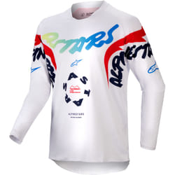 Alpinestars Racer Hana Maillot de motocross jeune, blanc-rouge-bleu, taille XL