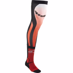 Alpinestars Knee Brace Chaussettes de motocross, blanc-rouge, taille L XL 2XL pour Hommes