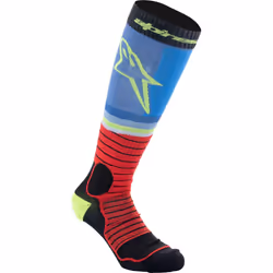 Alpinestars Pro Chaussettes de motocross, noir-rouge-bleu, taille S pour Hommes