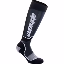Alpinestars Plus Chaussettes de motocross, noir-gris, taille L pour Hommes