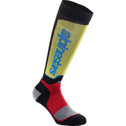 Alpinestars Plus Chaussettes de motocross, noir-rouge-jaune, taille L pour Hommes