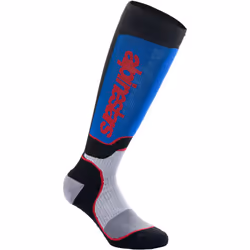 Alpinestars Plus Chaussettes de motocross, noir-rouge-bleu, taille L pour Hommes