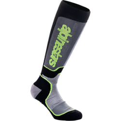 Alpinestars Plus Chaussettes de motocross, noir-gris-jaune, taille S pour Hommes