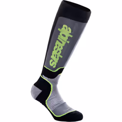 Alpinestars Plus Chaussettes de motocross, noir-gris-jaune, taille M pour Hommes