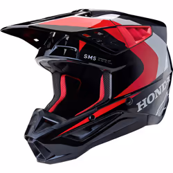 Alpinestars SM5 Honda Casque de motocross, noir-rouge, taille M pour Hommes