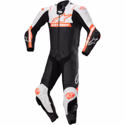 Alpinestars Missile V2 Ward perforé une pièce moto en cuir, noir-blanc-rouge, taille 52 pour Hommes