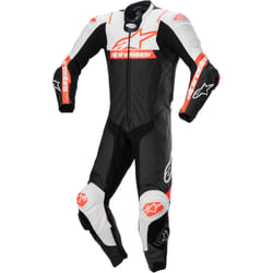 Alpinestars Missile V2 Ward perforé une pièce moto en cuir, noir-blanc-rouge, taille 52 pour Hommes
