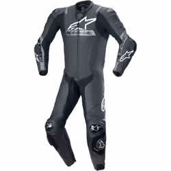 Alpinestars Missile V2 Ward perforé une pièce moto en cuir, noir-gris, taille 50 pour Hommes