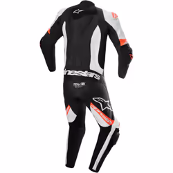 Alpinestars Missile V2 Ward perforé une pièce moto en cuir, noir-blanc-rouge, taille 46 pour Hommes