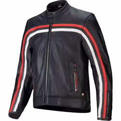 Alpinestars Dyno Blouson en cuir de moto, noir-blanc-rouge, taille L pour Hommes