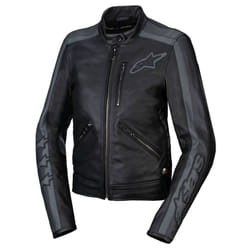 Alpinestars Stella Dyno Veste en cuir de moto pour dames, noir-gris, taille S pour Femmes