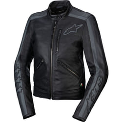 Alpinestars Stella Dyno Veste en cuir de moto pour dames, noir-gris, taille M pour Femmes