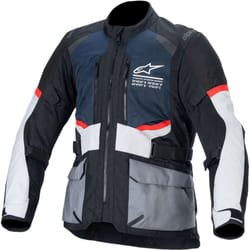 Alpinestars Andes Air Drystar veste textile de moto imperméable, noir-blanc-bleu, taille S pour Hommes