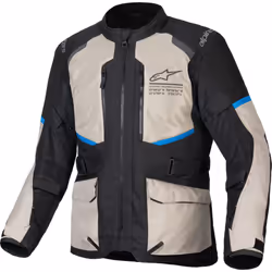 Alpinestars Andes Air Drystar veste textile de moto imperméable, noir-blanc-bleu, taille 4XL pour Hommes