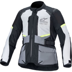 Alpinestars Andes Air Drystar veste textile de moto imperméable, noir-gris-jaune, taille S pour Hommes