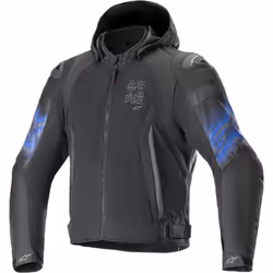 Alpinestars Zaca Air Venom veste textile de moto imperméable, noir-bleu, taille 2XL pour Hommes