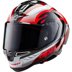 Alpinestars Supertech R10 Team Carbon Casque, noir-blanc-rouge, taille M pour Hommes