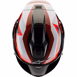 Alpinestars Supertech R10 Team Carbon Casque, noir-blanc-rouge, taille L pour Hommes