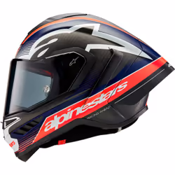 Alpinestars Supertech R10 Team Carbon Casque, noir-rouge-bleu, taille S pour Hommes