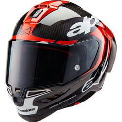 Alpinestars Supertech R10 Element Carbon Casque, noir-blanc-rouge, taille S pour Hommes