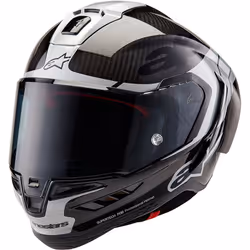 Alpinestars Supertech R10 Element Carbon Casque, noir-argent, taille M pour Hommes