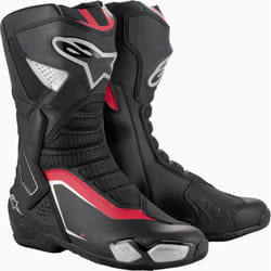 Alpinestars SMX-6 V3 Bottes de moto, noir-rouge-argent, taille 43 pour Hommes