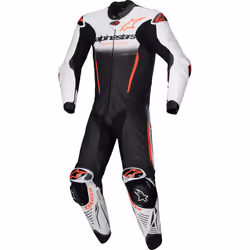 Alpinestars GP-R7 Combinaison moto 1 pièce en cuir, noir-blanc-rouge, taille 50 pour Hommes