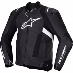 Alpinestars Missile V3 Blouson de moto en cuir, noir-blanc, taille 54 pour Hommes