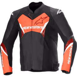 Alpinestars Faster V3 Airflow Blouson de moto perforé en cuir / textile, noir-rouge, taille 54 pour Hommes