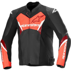 Alpinestars Faster V3 Airflow Blouson de moto perforé en cuir / textile, noir-rouge, taille 58 pour Hommes