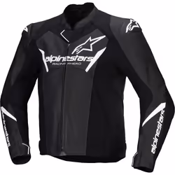Alpinestars Faster V3 Airflow Blouson de moto perforé en cuir / textile, noir-blanc, taille 48 pour Hommes