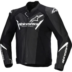 Alpinestars Faster V3 Airflow Blouson de moto perforé en cuir / textile, noir-blanc, taille 48 pour Hommes