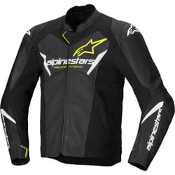 Alpinestars Faster V3 Airflow Blouson de moto perforé en cuir / textile, noir-jaune, taille 48 pour Hommes