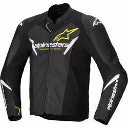 Alpinestars Faster V3 Airflow Blouson de moto perforé en cuir / textile, noir-jaune, taille 52 pour Hommes