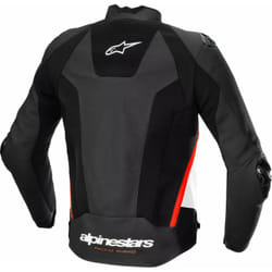 Alpinestars Missile V3 Airflow Blouson en cuir de moto perforé, noir-blanc-rouge, taille 48 pour Hommes