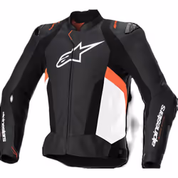Alpinestars Missile V3 Airflow Blouson en cuir de moto perforé, noir-blanc-rouge, taille 52 pour Hommes