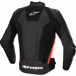 Alpinestars Missile V3 Airflow Blouson en cuir de moto perforé, noir-blanc-rouge, taille 58 pour Hommes