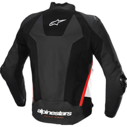 Alpinestars Missile V3 Airflow Blouson en cuir de moto perforé, noir-blanc-rouge, taille 58 pour Hommes